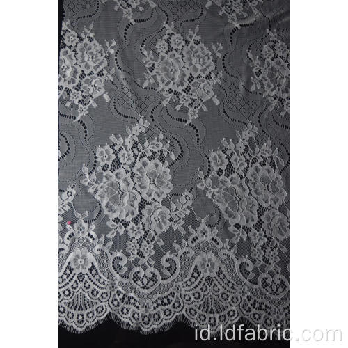 100% Nylon Panel Lace Fabric Untuk Pakaian